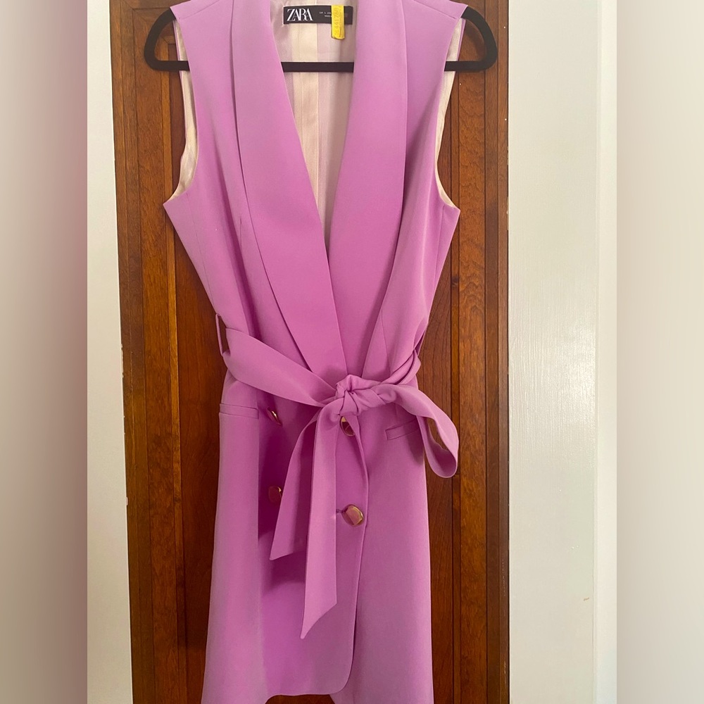 Zara Violet Long Blazer Vest
